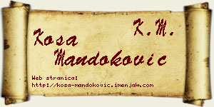 Kosa Mandoković vizit kartica
